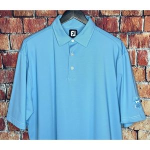 FootJoy FJ Performance XL Polo Golf Shirt Men’s Blue White Striped Carpe Diem